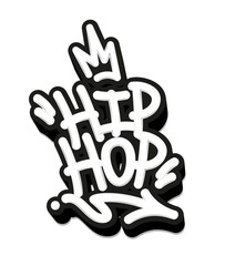 Hip Hop Tag Graffiti Style Label Lettering. Vector Illustration
