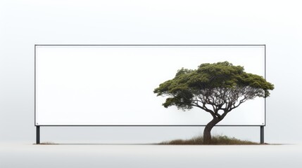 A minimalist outdoor advertising banner photo realistic illustration - Generative AI.