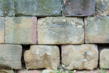 Close-up of an old stone wall