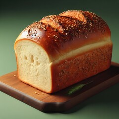 loaf of bread isolated green