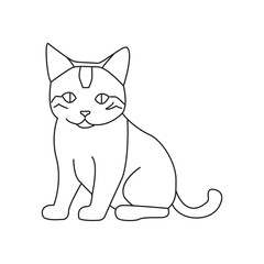 Continuous one line cat pet animal   out line  vector art illustration and tattoo design
