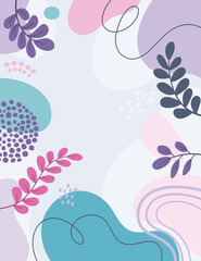 Design banner frame flower Spring background with beautiful. flower background for design. Colorful background with tropical plants.