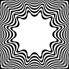 Abstract Op Art Wavy Lines Pattern with 3D Illusion Effect.