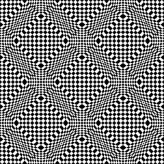 Abstract Seamless Geometric Op Art Black and White Pattern.