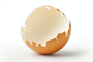 cracked egg shell isolated on white background