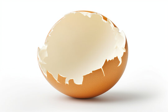 cracked egg shell isolated on white background