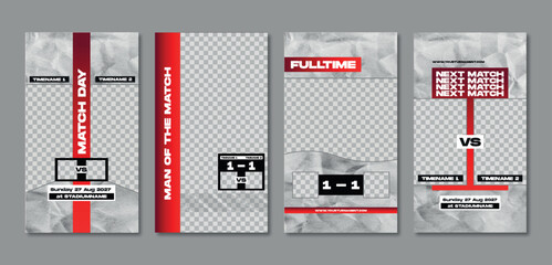 Sport story post template , Football Match day , Full time , Next match Best player © Alive