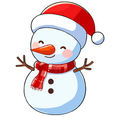 snowman with santa hat