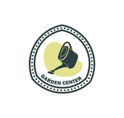 Logo simple for garden center in retro style with watering can vector image