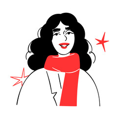 Portrait of a woman with a scarf