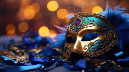 Mardi Gras Mask In Bokeh Effect