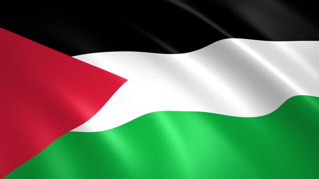 Palestine floating flag. 3D seamlessly animated illustration