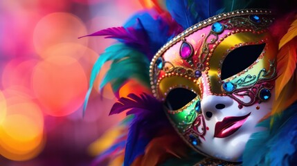 Mardi Gras Mask in Bokeh Effect