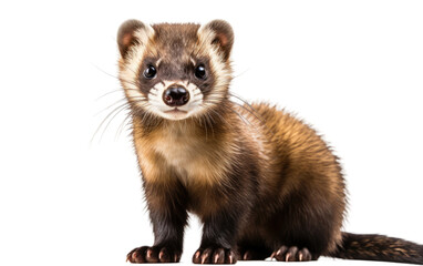 European Polecat Carnivorous Mammal Isolated on a Transparent Background PNG - obrazy, fototapety, plakaty