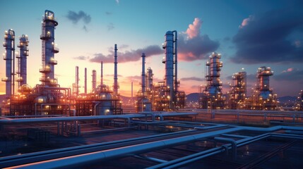 Fototapeta na wymiar Plant, oil refinery, chemical complex
