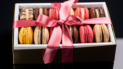 gift box with macaroons