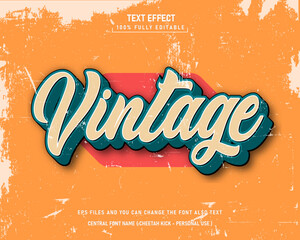 Vintage script editable text effect template - obrazy, fototapety, plakaty