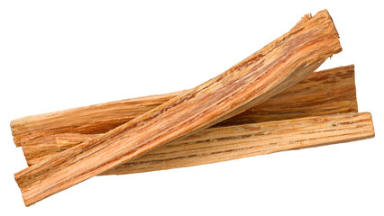 Aromatic cedar wood sticks isolated on white background, top view. - 684624642