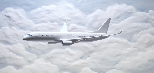 Fototapeta na wymiar a jet plane flying above the clouds,