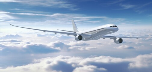 Obraz premium a jet plane flying above the clouds,