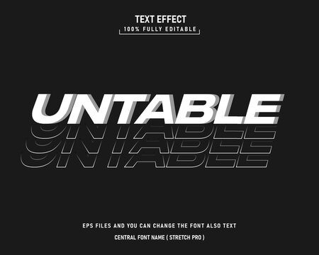 vector untable text effect, editable stylish and trendy text style