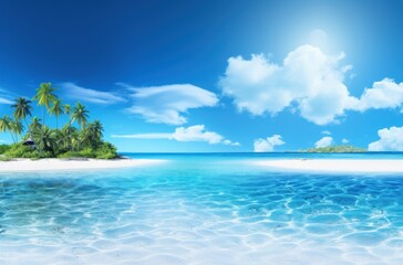 Fototapeta na wymiar an ocean view with a beach island