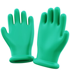Safety gloves, healthcare medical symbol 3d illustration
