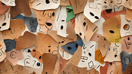 Recycled paper cartoon surface texture. generative ai.