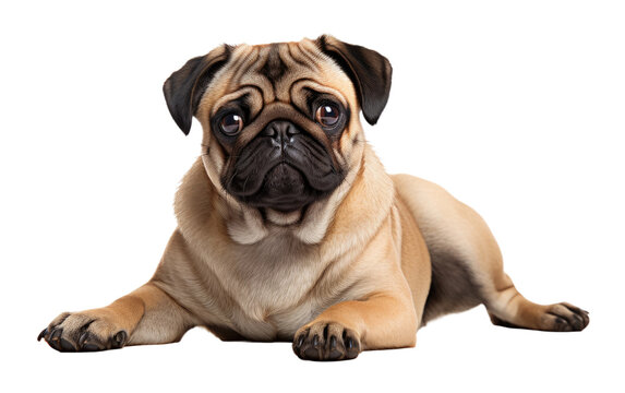 Pug Charming companion Dog Isolated on a Transparent Background PNG