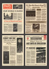 Poster Retro Newspapers Style Backgrounds and Templates, Vintage News Pages, Breaking News  © koyash07