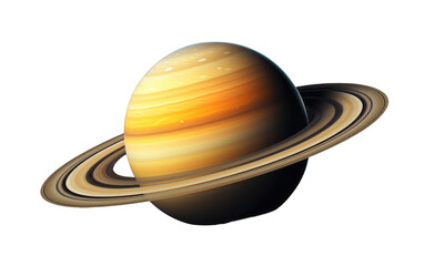 Saturn Mighty Ring Planet Isolated on a Transparent Background PNG - Powered by Adobe