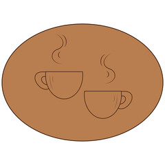 Vector image of coffee cups with a fragrant coffee drink.