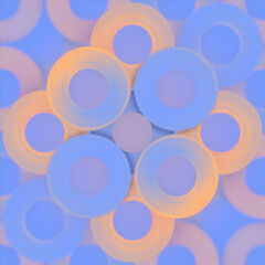 A composition of circles arranged in an attractive pattern. 3d rendering digital illustration background