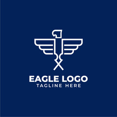 Line vector eagle logo design