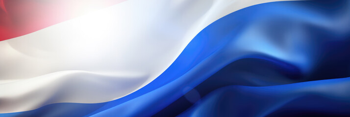 The French flag waves gracefully, with a bright backdrop suggesting hope and national pride.