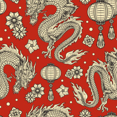 Chinese traditional colorful pattern seamless