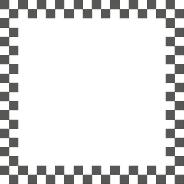 Checkers frame in line art style. Geometric seamless pattern. Vector illustration. EPS 10. S