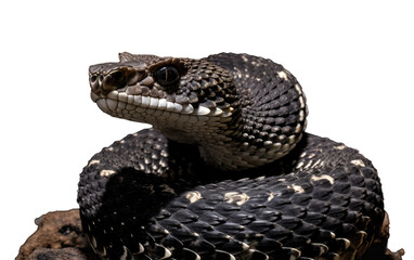 Arizona Black Venomous Tenacity Rattlesnakes Isolated on a Transparent Background PNG
