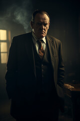 Fototapeta premium Old school gangster, mafia boss, godfather