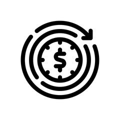 time is money line icon