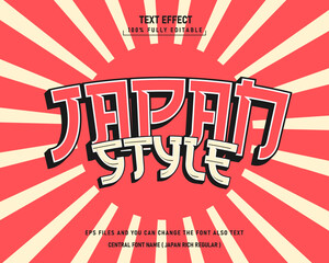 Vector japan text effect with japanese background