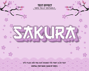 Sakura editable text effect, Japan style text effect