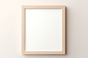 empty blank wooden frame 3d mockup on a wall