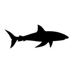 Shark silhouette icon vector. Shark silhouette can be used as icon, symbol or sign. Shark icon vector for design of ocean, undersea or marine