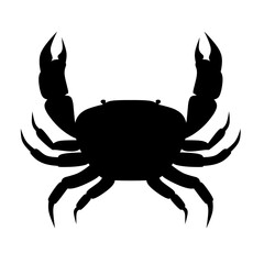 Crab silhouette icon vector. Crab silhouette can be used as icon, symbol or sign. Crab icon vector for design of ocean, undersea or marine