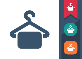 Towel Icon. Clothes Hanger, Hotel Room