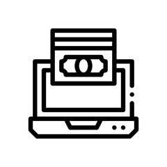 Obraz premium online payment line icon