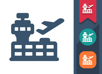 Air Traffic Control Tower Icon. Airport, travel