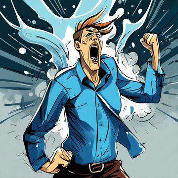 angry , furious man