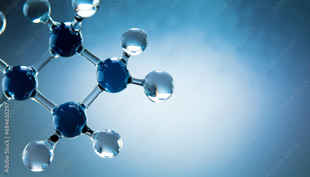 Poster science background with molecula and atom model. abstract molecular structure.